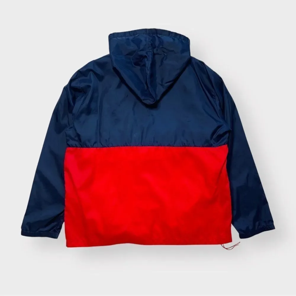 Vtg 70s 80s adidas Windbreaker 1/4 Zip Jacket, Anorak Pocket Hooded Lightweight - Picture 2 of 11